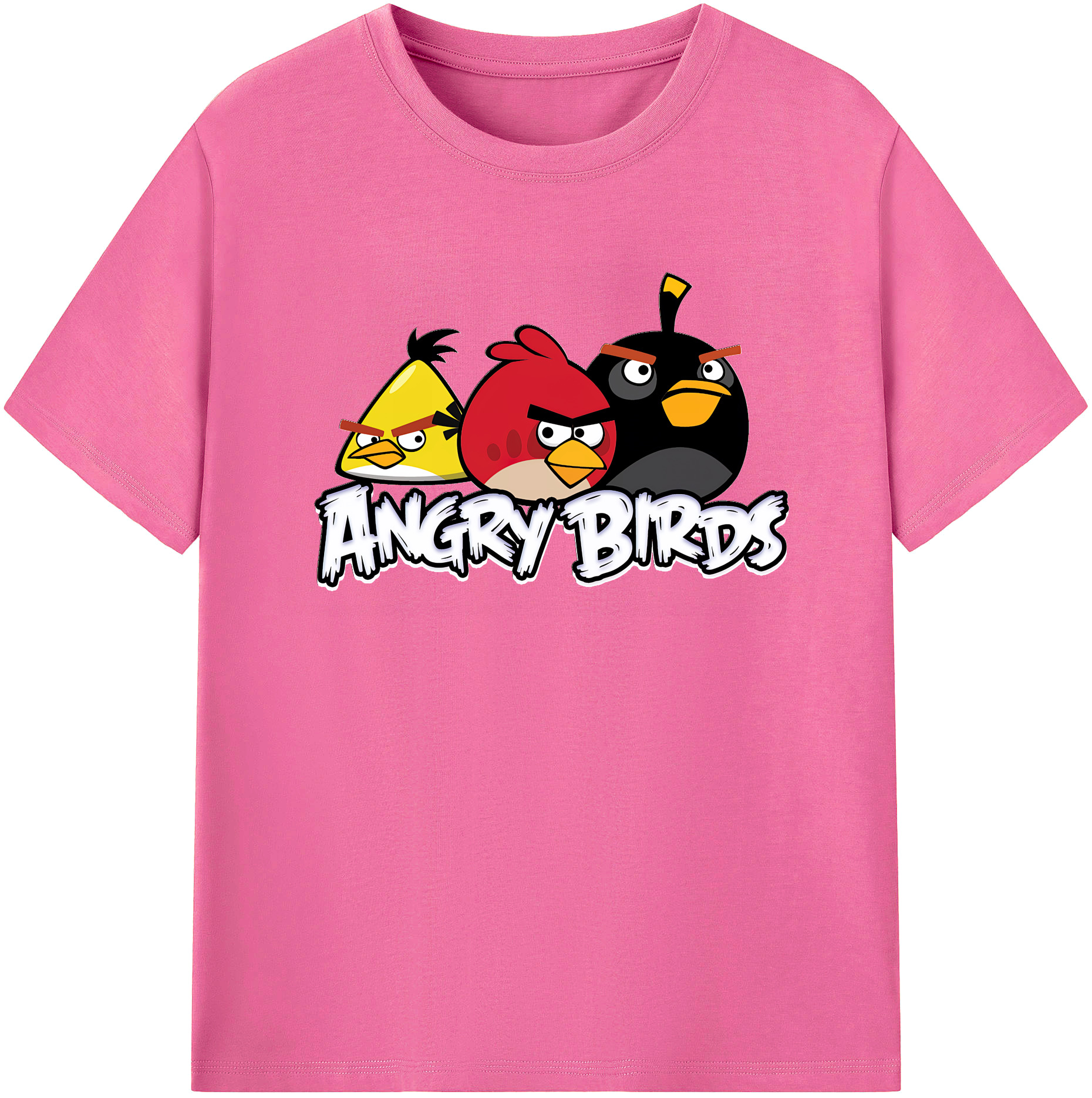 （画像用） Angry Birds アングリーバード レディースカジュアルプリントTシャツ（綿100％）